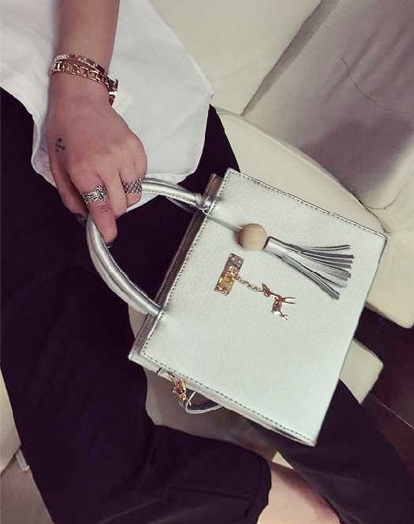 KW80228 Premium Tassel Handbag White